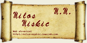 Miloš Miškić vizit kartica
